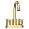 Alamo Surface Mounted 2 Handles Bathroom Faucet with Drain Kit Included in Brushed Gold