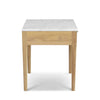 Alto 18" Square Italian Carrara White Marble Side Table with Black Wood Legs