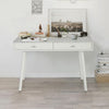 Viola 44" x 15" Rectangular Italian Carrara White Marble Writing Desk with Legs